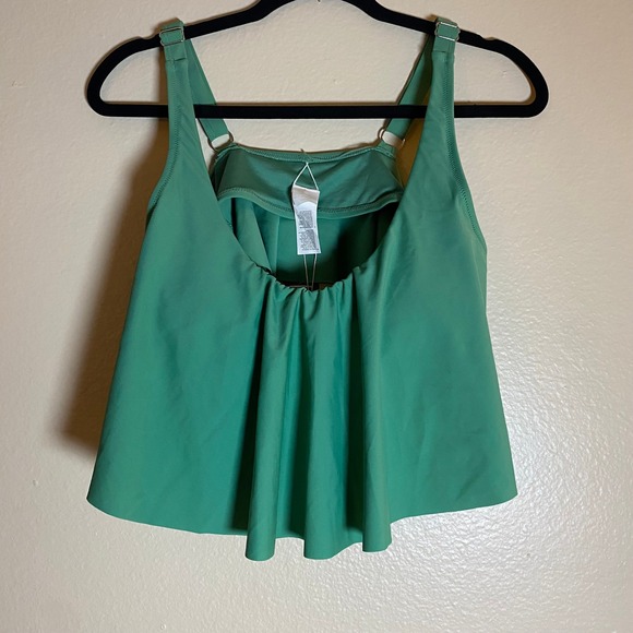Cupshe Green Swim Top Flounce Adjustable Straps Tankini 2X - Picture 2 of 8